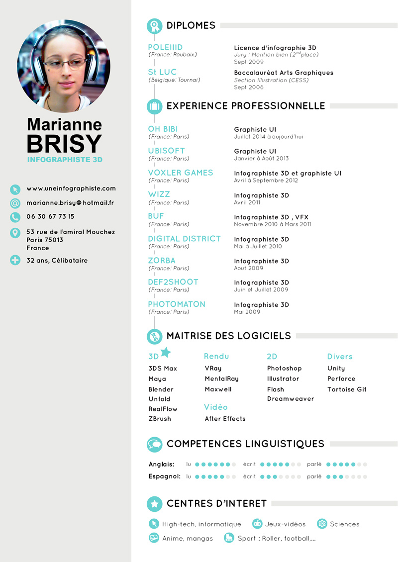 infographiste cv