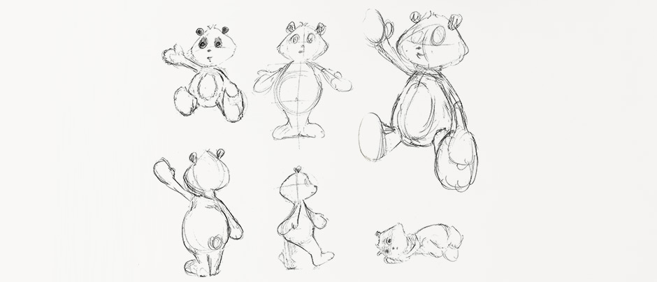 Dessin panda poses