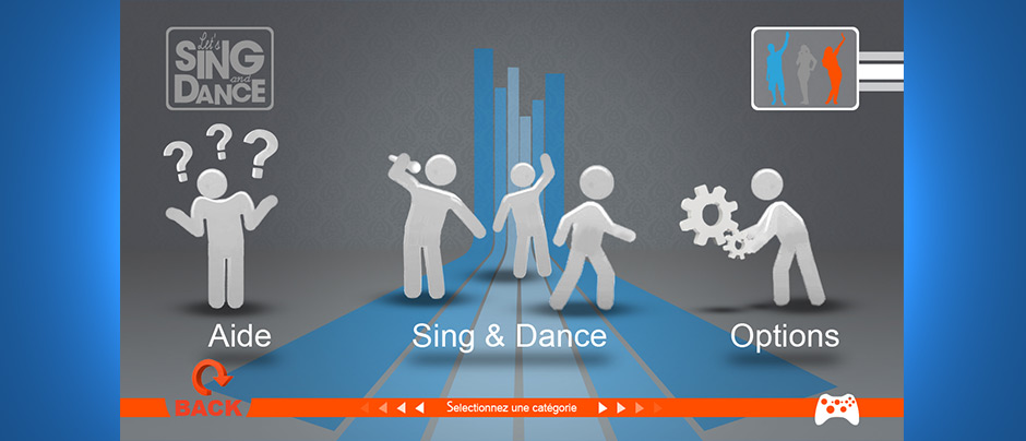 Interface utilisateur Let's sing and dance