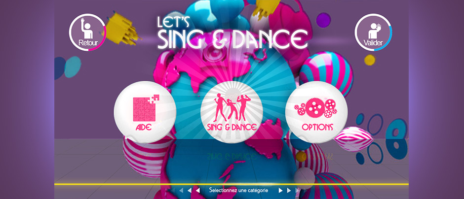 Interface utilisateur Let's sing and dance