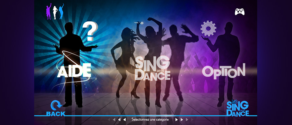 Interface utilisateur Let's sing and dance