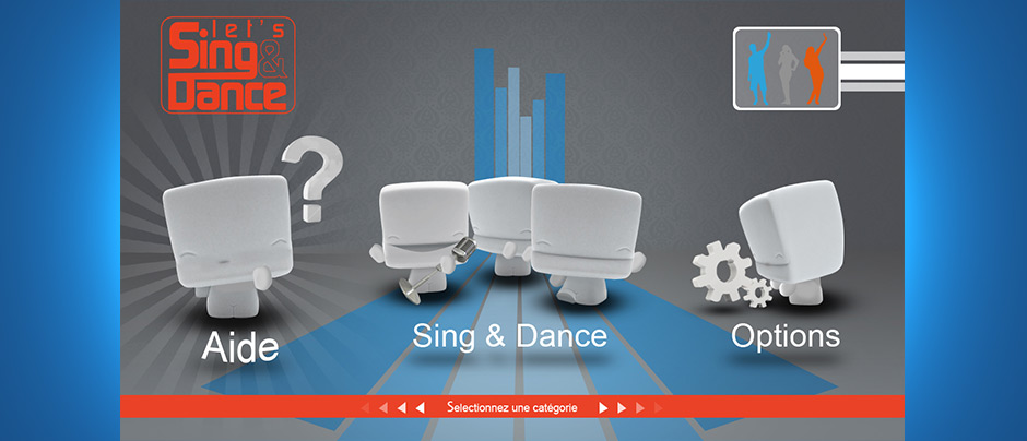Interface utilisateur Let's sing and dance