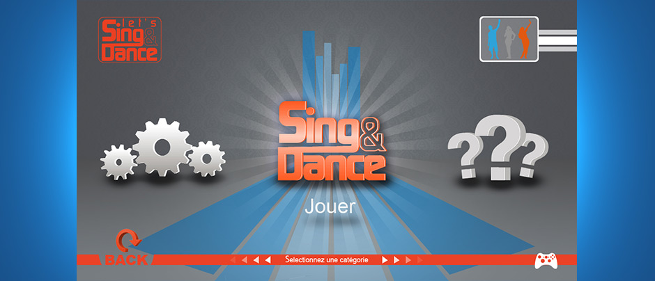 Interface utilisateur Let's sing and dance