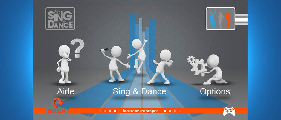 Interface utilisateur Let's sing and dance