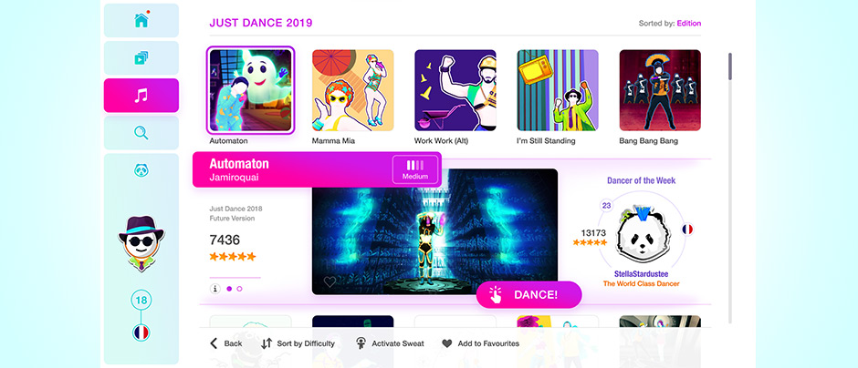 Just Dance 2019 Main Menu
